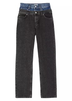 Sandro Two-Tone Double-Waisted Jeans