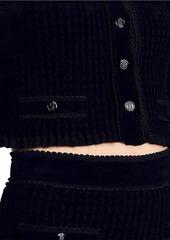 Sandro Velvet Knit Cropped Cardigan