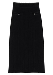 Sandro Velvet Knit Midi Skirt