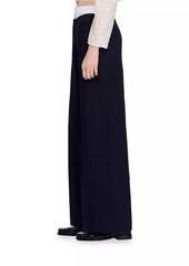 Sandro Wide-Leg Double Waistband Trousers