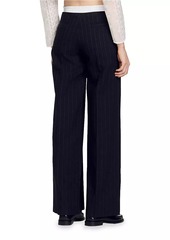 Sandro Wide-Leg Double Waistband Trousers