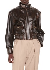 Women's Sandro Leather Bomber Jacket