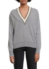 sandro V-Neck Sweater in Grey at Nordstrom