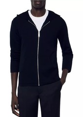 Sandro Zipped Cardigan With Hood