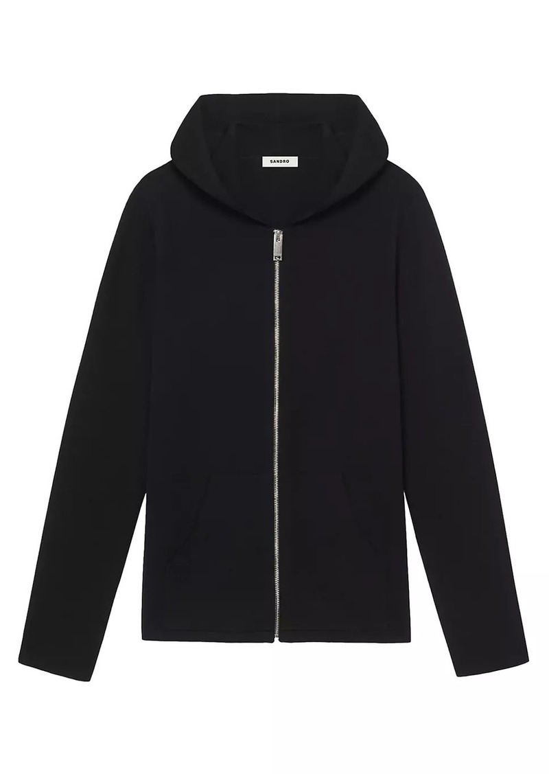 Sandro Zipped Cardigan With Hood