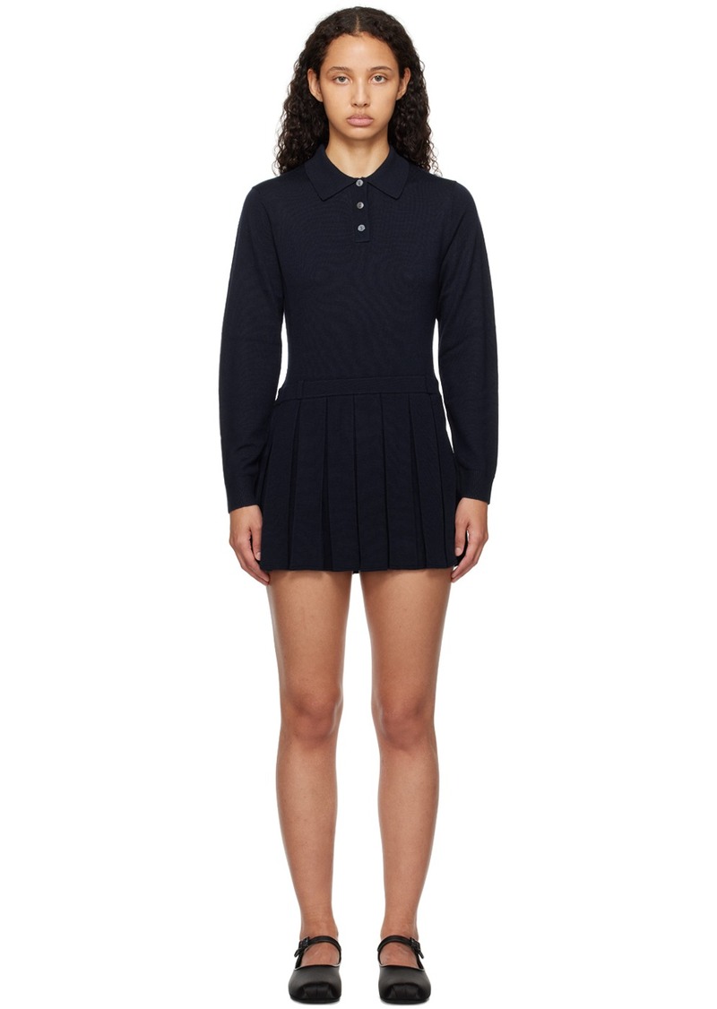 Sandy Liang Navy Hague Sweater Minidress