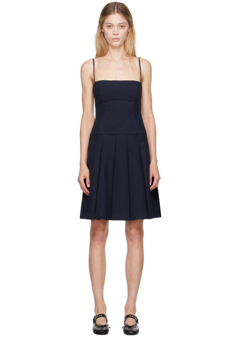 Sandy Liang Navy Roo Midi Dress