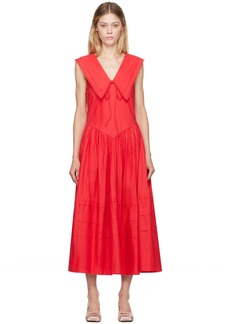 Sandy Liang Red Opa Midi Dress