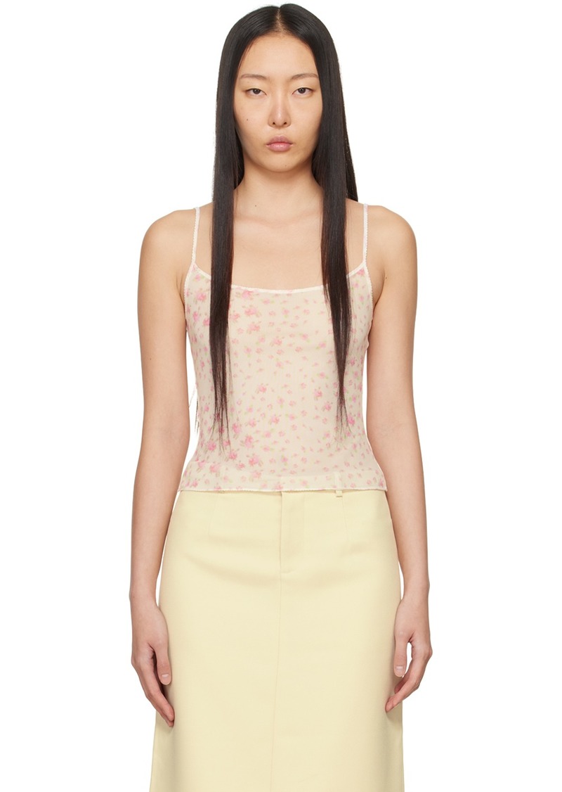 Sandy Liang White & Pink Tubber Tank Top