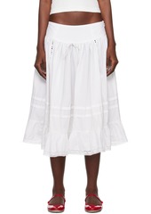 Sandy Liang White Calico Midi Skirt