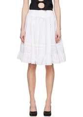 Sandy Liang White Calico Midi Skirt