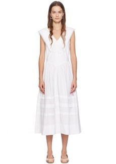 Sandy Liang White Opa Midi Dress