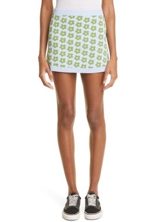Sandy Liang Durango Floral Intarsia Miniskirt in Turf at Nordstrom