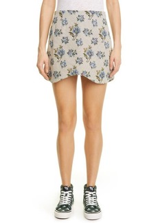 Sandy Liang Women's Emmet Floral Tapestry Miniskirt in Blue Couch at Nordstrom