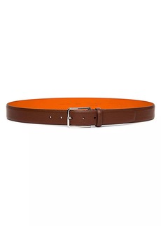 Santoni Adjustable Grained Leather Belt