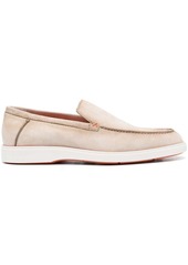 Santoni almond-toe suede loafers