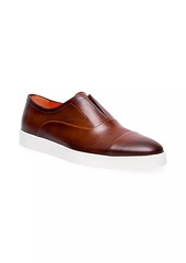 Santoni Atlantis Burnished Leather Loafers