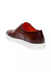 Santoni Atlantis Burnished Leather Loafers