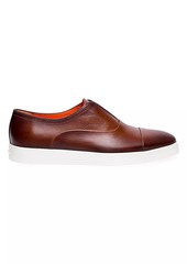 Santoni Atlantis Burnished Leather Loafers