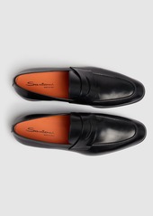 Santoni Blooming Leather Loafers