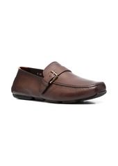 Santoni buckled leather monk shoes