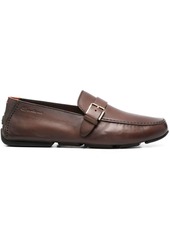 Santoni buckled leather monk shoes