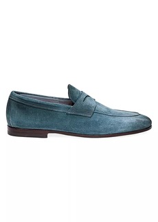 Santoni Carlos Suede Penny Loafers