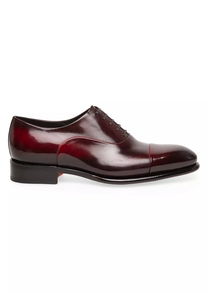 Santoni Carter Cap-Toe Leather Oxfords