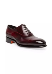 Santoni Carter Cap-Toe Leather Oxfords