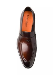 Santoni Carter Leather Penny Loafers