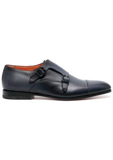 Santoni double-buckle leather shoes