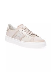 Santoni Double-Buckle Leather Sneakers