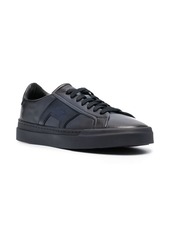 Santoni Double Buckle leather sneakers