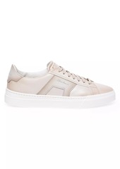 Santoni Double-Buckle Leather Sneakers