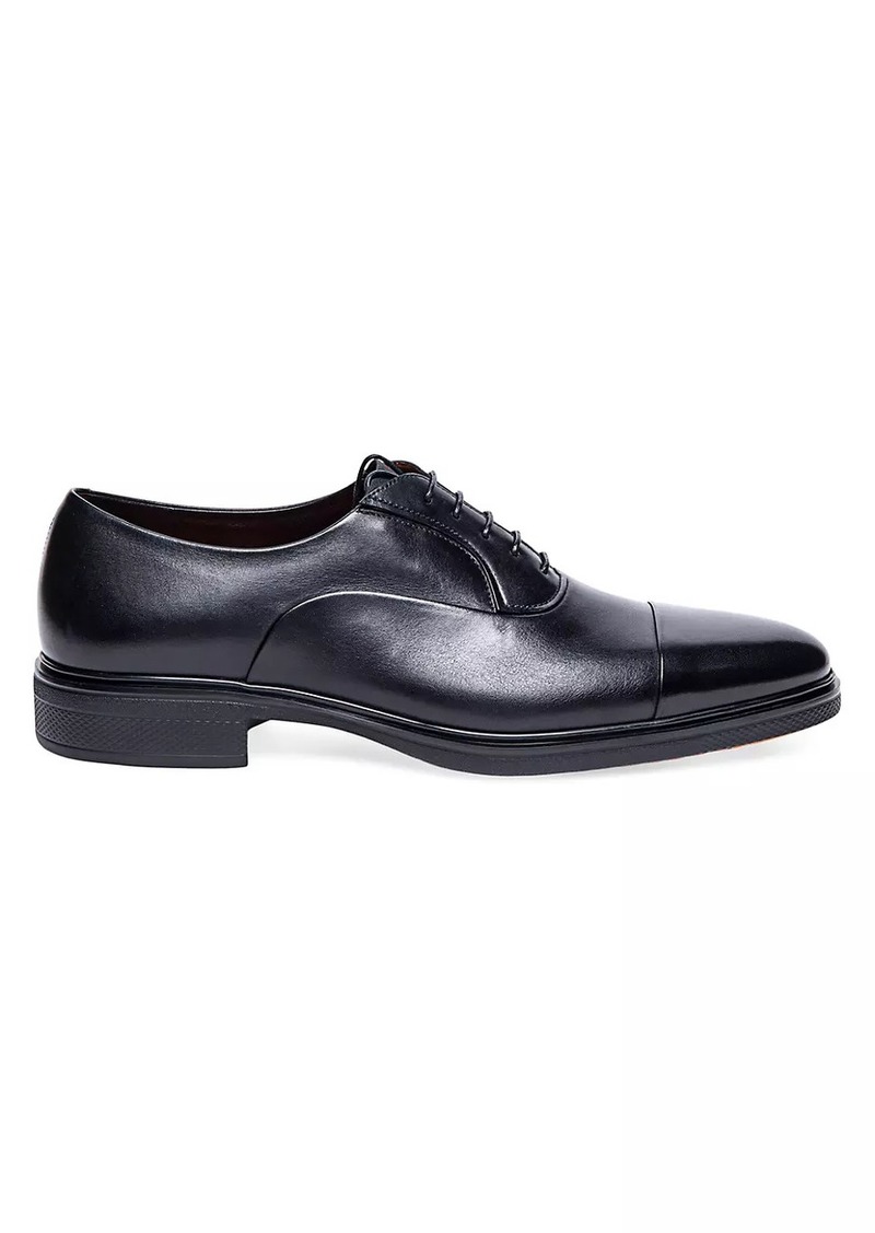 Santoni Easy Leather Cap Toe Dress Shoes