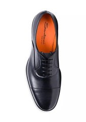 Santoni Easy Leather Cap Toe Dress Shoes