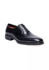 Santoni Easy Leather Cap Toe Dress Shoes