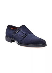 Santoni Easy Suede Double Monk Strap Shoes