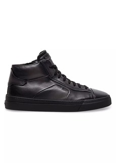 Santoni Filemon Leather High-Top Sneakers