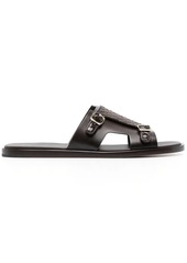 Santoni interwoven-strap flat leather sandals