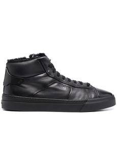 Santoni Lace-up high-top leather sneakers