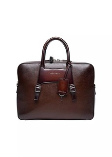 Santoni Leather Buckle Briefcase