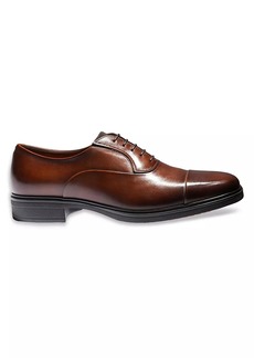 Santoni Leather Cap-Toe Loafers