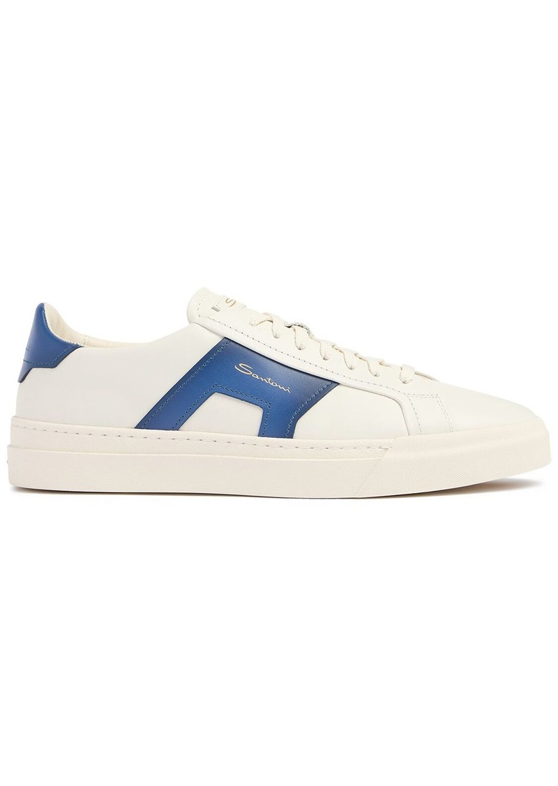 Santoni Leather Low Top Sneakers