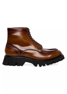 Santoni Leather Lug-Sole Ankle Boots