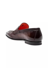 Santoni Leather Penny Loafers