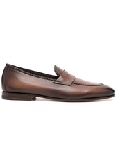 Santoni leather penny loafers