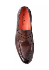 Santoni Leather Penny Loafers