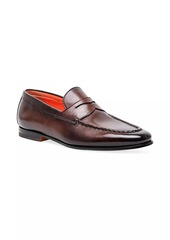 Santoni Leather Penny Loafers