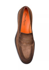 Santoni Leather Penny Loafers